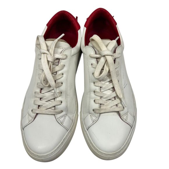 Givenchy Urban Knots Leather Sneakers Size EUR 39.5 White Red Heel Tab Designer - Picture 2 of 9